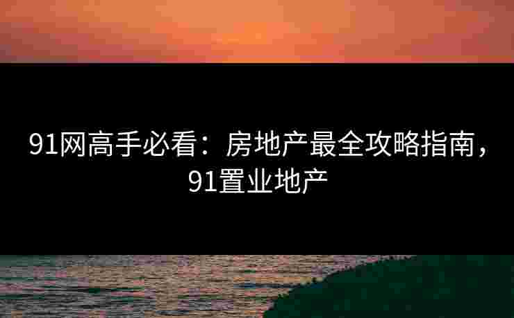 91网高手必看：房地产最全攻略指南，91置业地产