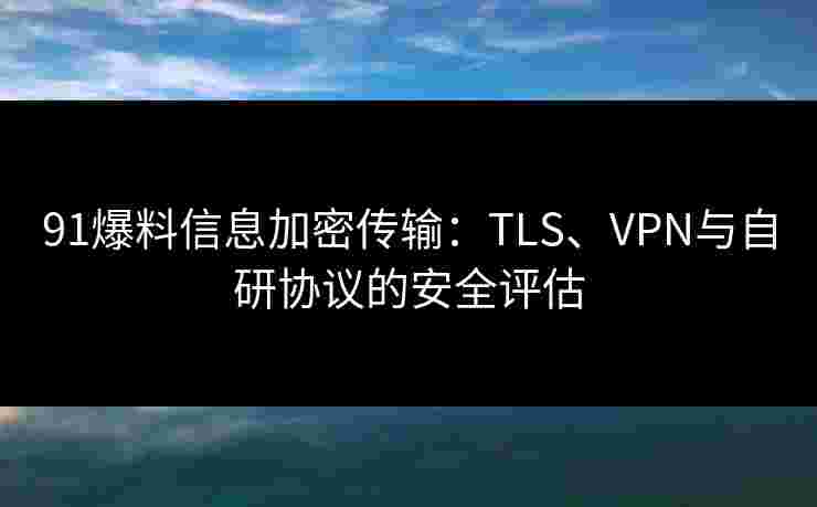 91爆料信息加密传输：TLS、VPN与自研协议的安全评估